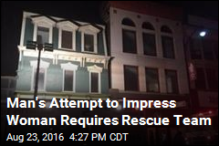 Leap of Love Leaves Man Stuck Between Buildings