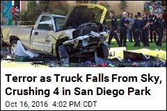 Truck Flies Off Overpass, Crushes 4 in Park Below