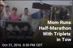 Mom Likely Set World Record Running Half Marathon&mdash; With Triplets