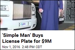&#39;Simple Man&#39; Buys License Plate for $9M