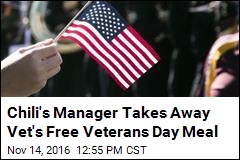 Chili&#39;s Manager Takes Away Vet&#39;s Free Veterans Day Meal