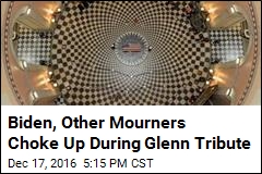 Biden, Other Mourners Choke Up During Tribute to John Glenn