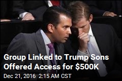 Group Linked to Trump Sons Offered Access for $500K