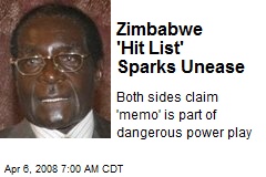 Zimbabwe 'Hit List' Sparks Unease