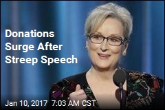 Donations Surge After Streep Speech