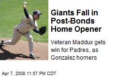 Giants Fall in Post-Bonds Home Opener