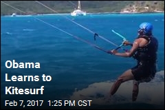 Obama Learns to Kitesurf