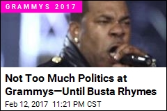 Not Too Much Politics at Grammys&mdash;Until Busta Rhymes