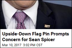Sean Spicer Wore His Flag Pin a Little Differently Friday