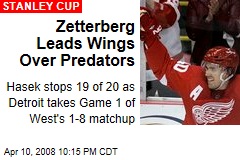 Zetterberg Leads Wings Over Predators
