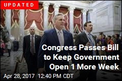 House Passes Bill to Keep Government Open 1 More Week