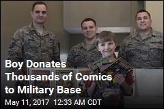 Boy, 10, Donates 3K Comic Books to Military Base