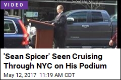 &#39;Sean Spicer&#39; Seen Cruising Through NYC on His Podium