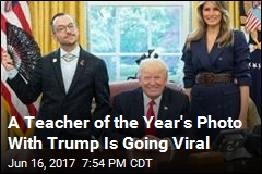 Teacher&#39;s Pic Showing LGBT Pride Next to Trump Goes Viral