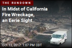 In Midst of California Fire Wreckage, an Eerie Sight