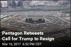 Pentagon Retweets Call for Trump to Resign