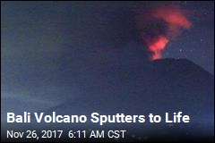 Bali Volcano Sputters to Life