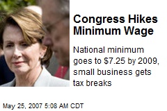 Congress Hikes Minimum Wage