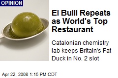 El Bulli Repeats as World's Top Restaurant