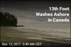 13th Foot Washes Ashore in BC