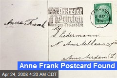 Anne Frank Postcard Found