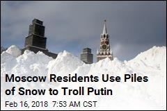 Moscow Residents Use Piles of Snow to Troll Putin