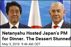 Netanyahu Hosted Japan&#39;s PM for Dinner. The Dessert Stunned