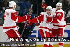 Red Wings Go Up 3-0 on Avs