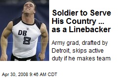 Soldier to Serve His Country ... as a Linebacker