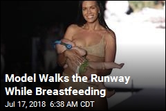 Model Walks the Runway While Breastfeeding