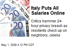 Italy Puts All Salaries Online