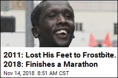 2011: Lost His Feet to Frostbite. 2018: Finishes a Marathon