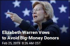 Elizabeth Warren Vows to Avoid Big-Money Donors