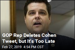 GOP Rep&#39;s Cohen Tweet Sparks Investigation