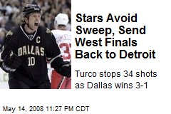 Stars Avoid Sweep, Send West Finals Back to Detroit