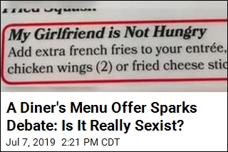 A Diner&#39;s Menu Offer: Amusing or Sexist?