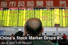 China's Stock Market Drops 8%