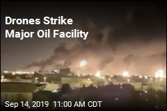 Burning Oil Facility Lights Up the Sky