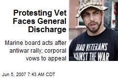Protesting Vet Faces General Discharge