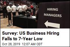 Survey: US Business Hiring Falls to 7-Year Low