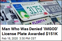 Kentucky Man Gets His &#39;IMGOD&#39; License Plate&mdash;and $151K