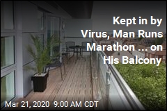 Kept in by Virus, Man Runs Marathon ... on His Balcony