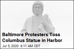 Baltimore Protesters Topple Columbus Statue