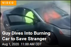 Guy Pulls Stranger Out of Burning Car