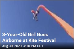 3-Year-Old Girl Goes Airborne at Kite Festival