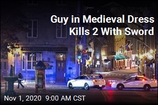 Guy in Medieval Dress Stabs 7 With Sword