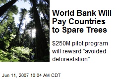 World Bank Will Pay Countries to Spare Trees