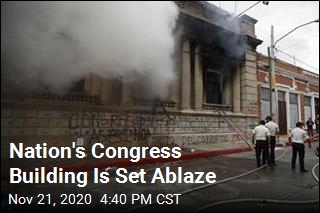 Nation's Congress Building Is Set Ablaze