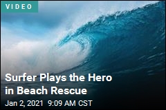 Surfer Plays the Hero in Beach Rescue