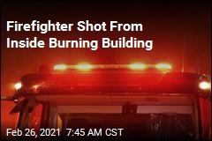 Firefighter Shot From Inside Burning Building